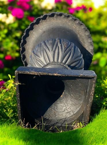 Garden urn - 27" Tall Cast Iron Fluted Urn, Flower Pot Planter, Garden Patio Yard Art, P1 by The Old Grainery (aluminum, A...