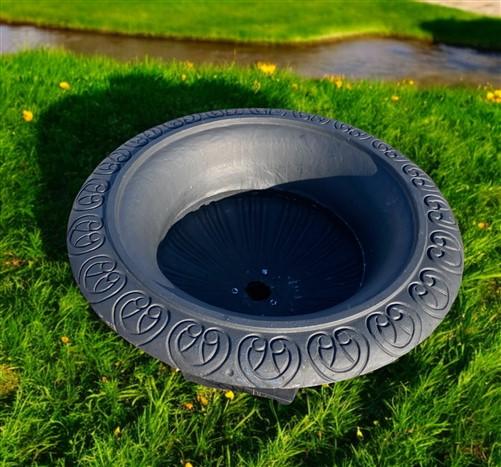 Home & Living > Outdoor & Gardening > Garden Decoration > Yard Art - 18" Tall Cast Iron Fluted Urn, Flower Pot Planter, Ga...