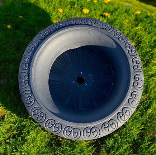 Home & Living > Outdoor & Gardening > Garden Decoration > Yard Art - 18" Tall Cast Iron Fluted Urn, Flower Pot Planter, Ga...