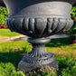 Home & Living > Outdoor & Gardening > Garden Decoration > Yard Art - 18" Tall Cast Iron Fluted Urn, Flower Pot Planter, Ga...