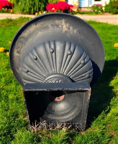 Home & Living > Outdoor & Gardening > Garden Decoration > Yard Art - 18" Tall Cast Iron Fluted Urn, Flower Pot Planter, Ga...