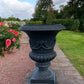 Garden urn - 17" Tall Cast Iron Fluted Urn, Flower Pot Planter, Garden Patio Yard Art G1 by The Old Grainery (aluminum, Ar...