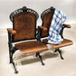 Theater Seats - 2 Wood Iron Folding Theater Seats, Auditorium Seats, Entryway Bench, D34 by The Old Grainery (art deco, au...