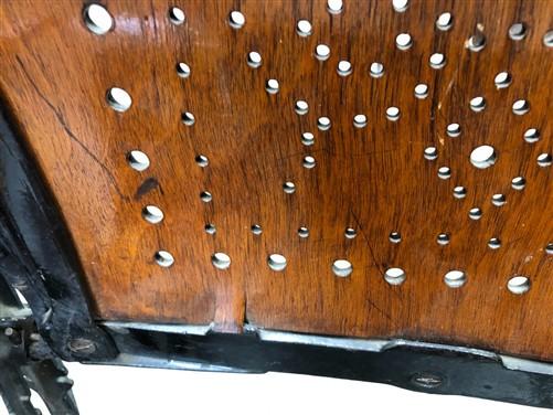 Theater Seats - 2 Wood Iron Folding Theater Seats, Auditorium Seats, Entryway Bench, D34 by The Old Grainery (art deco, au...
