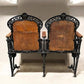 Theater Seats - 2 Wood Iron Folding Theater Seats, Auditorium Seats, Entryway Bench, D34 by The Old Grainery (art deco, au...
