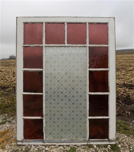 Window - Antique Stained Glass, Rectangular Church Window, Architectural Art Glass, A18 by The Old Grainery (art glass, ar...