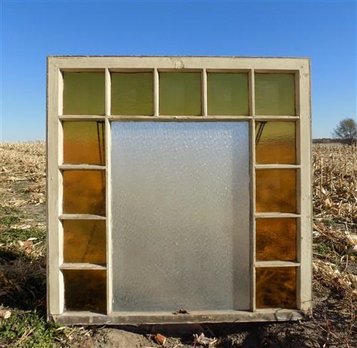 Antique Stained Glass, Rectangular Church Window, Architectural Art Gl ...