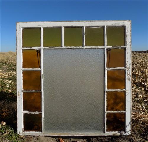 Window - Antique Stained Glass, Rectangular Church Window, Architectural Art Glass, A12, by The Old Grainery (art glass, a...