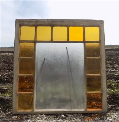 Window - Antique Stained Glass, Rectangular Church Window, Architectural Art Glass, A13, by The Old Grainery (art glass, a...
