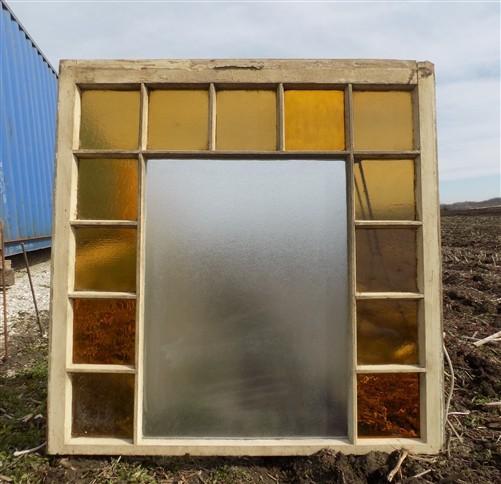 Window - Antique Stained Glass, Rectangular Church Window, Architectural Art Glass, A13, by The Old Grainery (art glass, a...