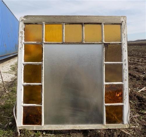 Window - Antique Stained Glass, Rectangular Church Window, Architectural Art Glass, A13, by The Old Grainery (art glass, a...