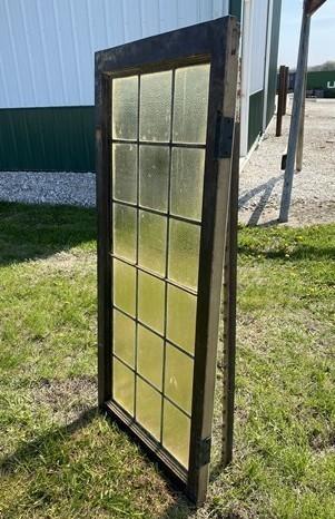 Antique Stained Glass Window, Architectural Obscure Glass, Rectangular Window F1