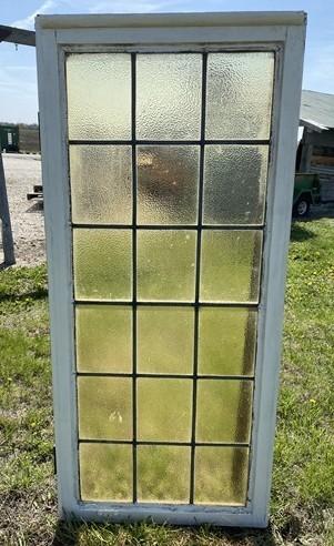 Antique Stained Glass Window, Architectural Obscure Glass, Rectangular Window F1