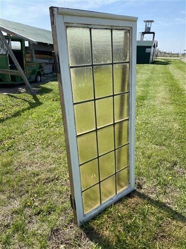 Antique Stained Glass Window, Architectural Obscure Glass, Rectangular Window F1