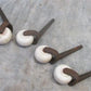 Casters - 4 Porcelain Caster Wheels Antique Furniture Roller Dresser Desk Industrial Age V by The Old Grainery