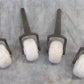 Casters - 4 Porcelain Caster Wheels Antique Furniture Roller Dresser Desk Industrial Age V by The Old Grainery