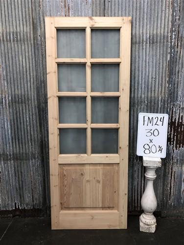 French Single Door (30x80.75) 8 Pane Frosted Glass Door European Styled FM24