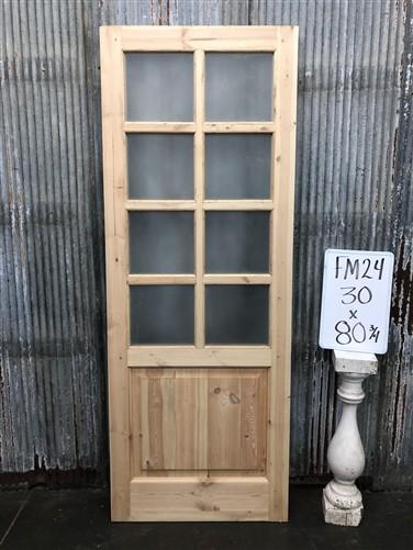 French Single Door (30x80.75) 8 Pane Frosted Glass Door European Styled FM24