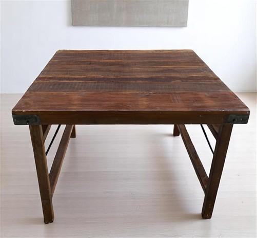 Rustic Square Table, Vintage Dining Room Table, Kitchen Island, Game Table, B