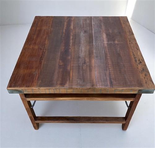 Rustic Square Table, Vintage Dining Room Table, Kitchen Island, Game Table, B