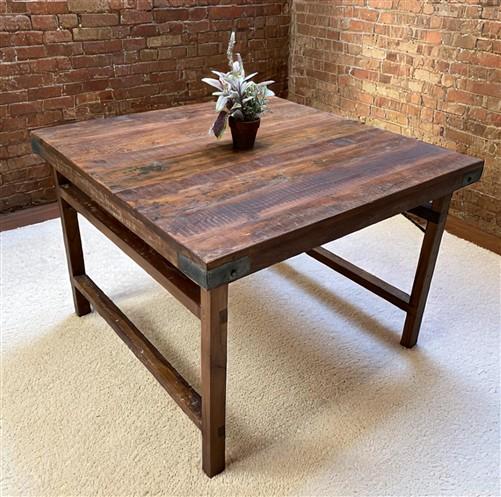 table - Rustic Square Table, Vintage Dining Room Table, Kitchen Island, Game Table, E by The Old Grainery (dining table, f...