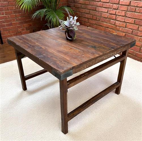 table - Rustic Square Table, Vintage Dining Room Table, Kitchen Island, Game Table, E by The Old Grainery (dining table, f...