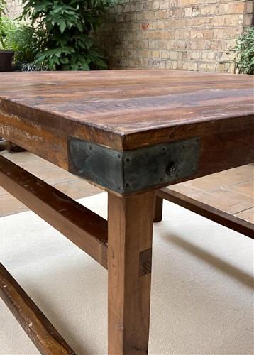 table - Rustic Square Table, Vintage Dining Room Table, Kitchen Island, Game Table, E by The Old Grainery (dining table, f...