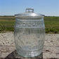 Planters Peanut Glass Jar with Lid, Running Mr Peanut Barrel Candy Cookie Jar