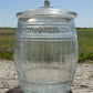 Planters Peanut Glass Jar with Lid, Running Mr Peanut Barrel Candy Cookie Jar