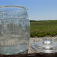 Planters Peanut Glass Jar with Lid, Running Mr Peanut Barrel Candy Cookie Jar