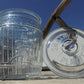 Planters Peanut Glass Jar with Lid, Running Mr Peanut Barrel Candy Cookie Jar
