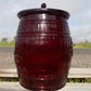 advertising jar - Planters Peanut Jar with Lid, Ruby Red Glass Mr Peanut Barrel Candy Cookie Jar by The Old Grainery (adve...