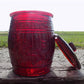 advertising jar - Planters Peanut Jar with Lid, Ruby Red Glass Mr Peanut Barrel Candy Cookie Jar by The Old Grainery (adve...