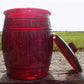 advertising jar - Planters Peanut Jar with Lid, Ruby Red Glass Mr Peanut Barrel Candy Cookie Jar by The Old Grainery (adve...