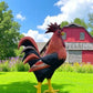 Metal rooster - 8' Aluminum Rooster Statue, Decorative Rooster, Metal Outdoor Farm Garden Art by The Old Grainery (bird sc...