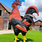 Metal rooster - 8' Aluminum Rooster Statue, Decorative Rooster, Metal Outdoor Farm Garden Art by The Old Grainery (bird sc...