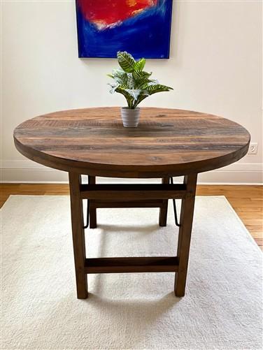 Rustic Round Table, Vintage Dining Room Table, Kitchen Island, Game Table, F