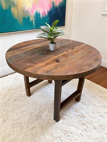 Rustic Round Table, Vintage Dining Room Table, Kitchen Island, Game Table, F