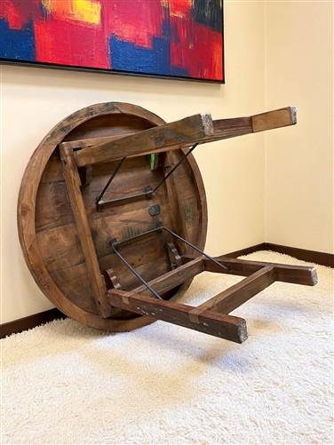 Rustic Round Table, Vintage Dining Room Table, Kitchen Island, Game Table, F