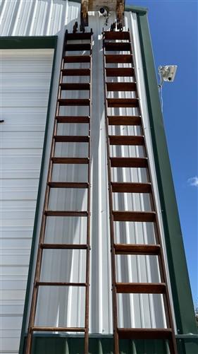 ladder - 14' Allith Rolling Ladder System Dual Track Vintage Industrial Warehouse Library by The Old Grainery (14ft ladder...