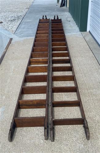 ladder - 14' Allith Rolling Ladder System Dual Track Vintage Industrial Warehouse Library by The Old Grainery (14ft ladder...