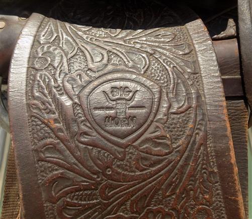 Pet Supplies > Riding & Farm Animals - Big Horn Floral Tooled Saddle, 14" Padded Seat P483, Ranch Farm Decor H by The Old...