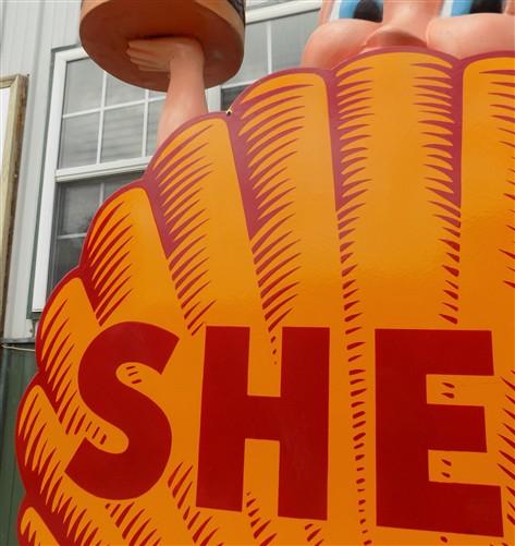 Art & Collectibles > Collectibles > Advertisements - Large Shell Sign, Metal Porcelain Sign, Advertising Sign, Gas Station...