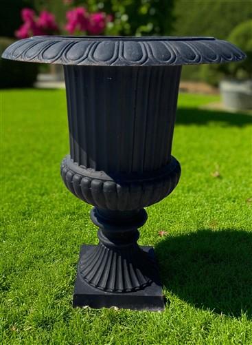 Garden urn - 39" Tall Cast Iron Fluted Urn, Flower Pot Planter, Garden Patio Yard Art, B7 by The Old Grainery (aluminum, A...