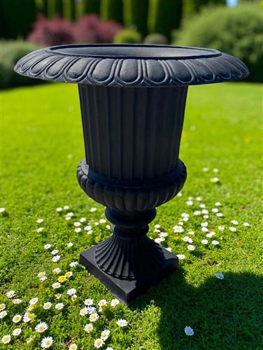 Garden urn - 39" Tall Cast Iron Fluted Urn, Flower Pot Planter, Garden Patio Yard Art, B7 by The Old Grainery (aluminum, A...