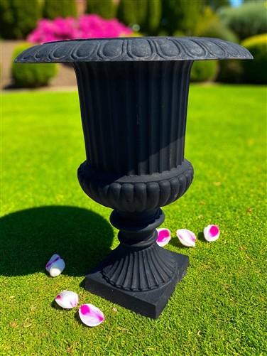 Garden urn - 39" Tall Cast Iron Fluted Urn, Flower Pot Planter, Garden Patio Yard Art, B7 by The Old Grainery (aluminum, A...