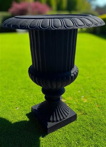 Garden urn - 39" Tall Cast Iron Fluted Urn, Flower Pot Planter, Garden Patio Yard Art, B7 by The Old Grainery (aluminum, A...