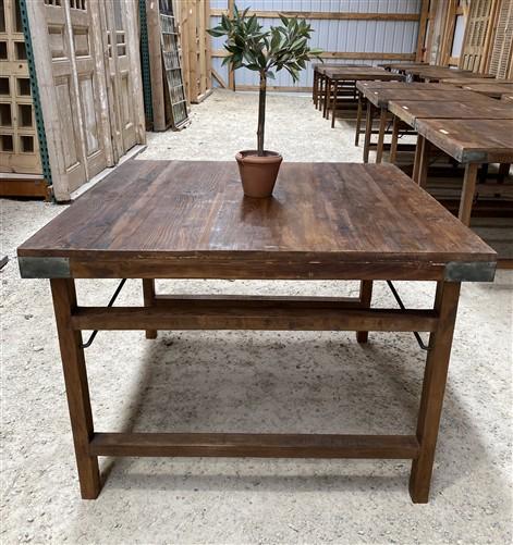 table - Rustic Square Table, Vintage Dining Room Table, Kitchen Island, Game Table, J by The Old Grainery