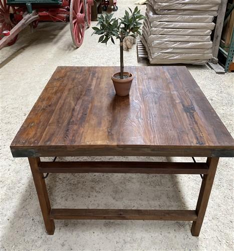 table - Rustic Square Table, Vintage Dining Room Table, Kitchen Island, Game Table, J by The Old Grainery