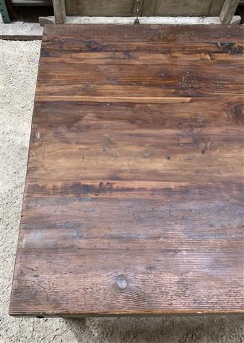 table - Rustic Square Table, Vintage Dining Room Table, Kitchen Island, Game Table, J by The Old Grainery